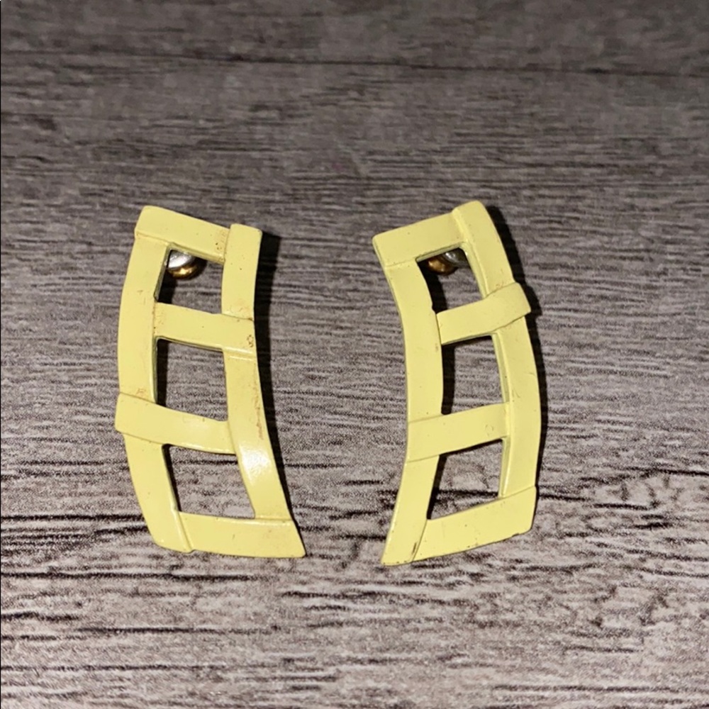 Vintage Geometric Yellow Earrings